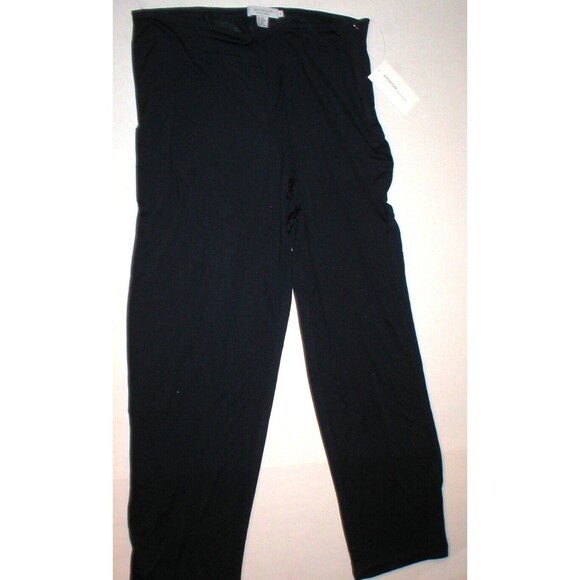 NWT New Womens M Emanuel Ungaro Comfy Lounge Pants Silk Navy Blue Designer - Picture 1 of 3